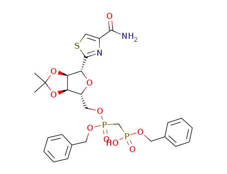 {Benzyloxy-[(3aR,4R,6R,6aR)-6-(4-carbamoyl-thiazol-2-yl)-2,2-dimethyl-tetrahydro-furo[3,4-d][1,3]dioxol-4-ylmethoxy]-phosphorylmethyl}-phosphonic acid monobenzyl ester
