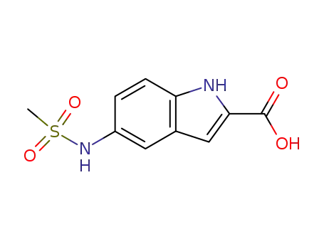 Molecular Structure of 150975-95-4 (5-METHYLSULFONAMINOINDOLE-2-CARBOXYLIC ACID)