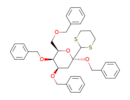benzyl 4,5,7-tri-O-benzyl-3-deoxy-1-(propane-1,3-diyl dithioacetal)-α-D-lyxo-heptopyranoside