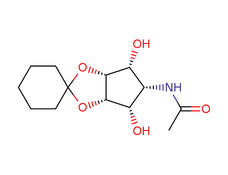 2,3-O-cyclohexylidene (1,2,3,4,5/0)-5-acetamido-1,2,3,4-cyclopentanetetrol