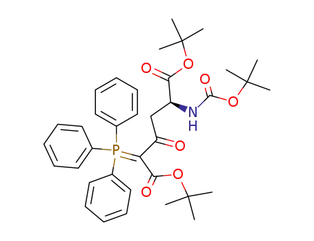Molecular Structure of 269733-15-5 ((S)-5-tert-Butoxycarbonylamino-2-(triphenylphosphoranylidene)-3-oxohexanedioic acid di-tert-butyl ester)