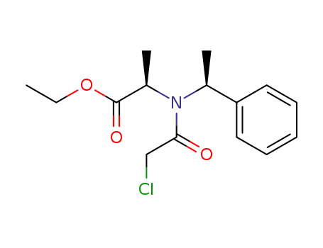 Molecular Structure of 188822-65-3 (D-Alanine, N-(chloroacetyl)-N-[(1S)-1-phenylethyl]-, ethyl ester)