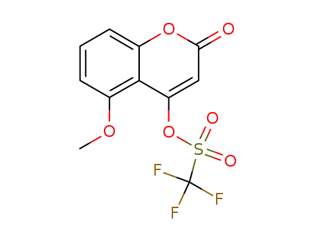 Molecular Structure of 185418-15-9 (5-methoxy-4-trifluoromethylsulfonyloxychromen-2-one)