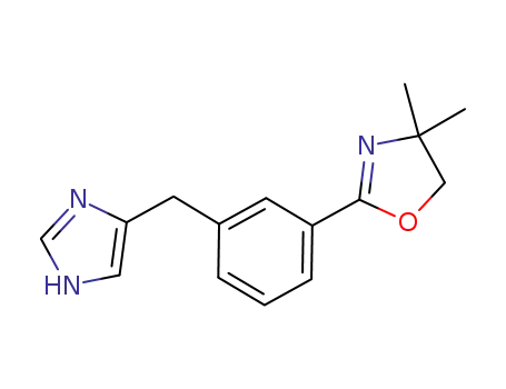 Molecular Structure of 1029690-31-0 (2-(3-((1H-imidazol-4-yl)methyl)phenyl)-4,4-dimethyl-4,5-dihydrooxazole)