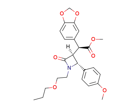 (S)-Benzo[1,3]dioxol-5-yl-[(2R,3S)-2-(4-methoxy-phenyl)-4-oxo-1-(2-propoxy-ethyl)-azetidin-3-yl]-acetic acid methyl ester