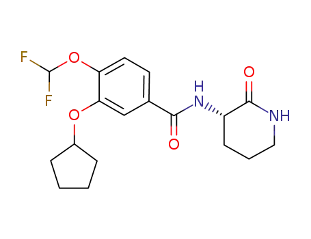 Benzamide,
3-(cyclopentyloxy)-4-(difluoromethoxy)-N-[(3S)-2-oxo-3-piperidinyl]-