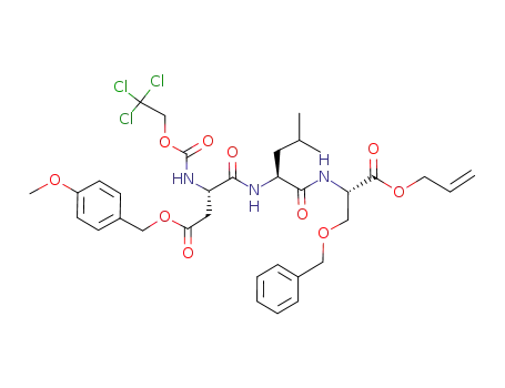 (S)-N-[(S)-1-((S)-1-Allyloxycarbonyl-2-benzyloxy-ethylcarbamoyl)-3-methyl-butyl]-3-(2,2,2-trichloro-ethoxycarbonylamino)-succinamic acid 4-methoxy-benzyl ester