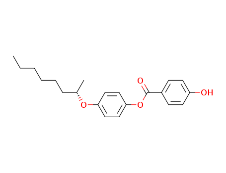 Molecular Structure of 110482-78-5 (Benzoic acid, 4-hydroxy-, 4-[(1-methylheptyl)oxy]phenyl ester, (S)-)