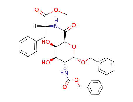 (R)-2-[((2S,3R,4R,5R,6S)-6-Benzyloxy-5-benzyloxycarbonylamino-3,4-dihydroxy-tetrahydro-pyran-2-carbonyl)-amino]-3-phenyl-propionic acid methyl ester