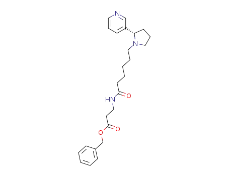 Molecular Structure of 350820-75-6 (N-[1-oxo-6-[(2S)-2-(3-pyridinyl)-1-pyrrolidinyl]hexyl]-β-alanine phenylmethyl ester)