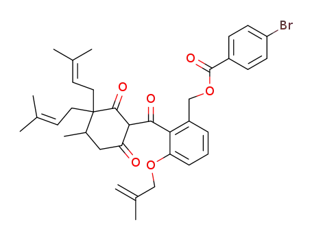 4-bromo-benzoic acid 3-(2-methyl-allyloxy)-2-[4-methyl-3,3-bis-(3-methyl-but-2-enyl)-2,6-dioxo-cyclohexanecarbonyl]-benzyl ester