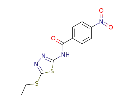 Molecular Structure of 313372-34-8 (5-ethylthio-2-p-nitrobenzoylamino-1,3,4-thiadiazole)