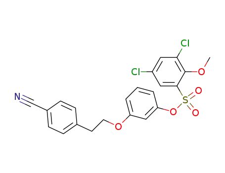 Molecular Structure of 372523-08-5 (3,5-dichloro-2-methoxybenzenesulfonic acid 3-[2-(4-cyanophenyl)ethoxy]phenyl ester)