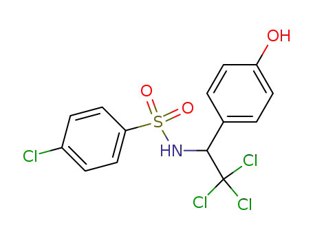 Molecular Structure of 341926-20-3 (Benzenesulfonamide,
4-chloro-N-[2,2,2-trichloro-1-(4-hydroxyphenyl)ethyl]-)