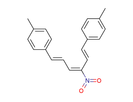Molecular Structure of 401814-53-7 (Benzene,
1,1'-[(1E,3E,5E)-3-nitro-1,3,5-hexatriene-1,6-diyl]bis[4-methyl-)