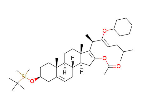 Acetic acid (3S,8R,9S,10R,13S,14S)-3-(tert-butyl-dimethyl-silanyloxy)-17-((Z)-(R)-2-cyclohexyloxy-1,5-dimethyl-hex-2-enyl)-10,13-dimethyl-2,3,4,7,8,9,10,11,12,13,14,15-dodecahydro-1H-cyclopenta[a]phenanthren-16-yl ester