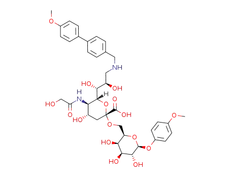 p-methoxyphenyl (3,5,9-trideoxy-5-glycolamido-9-(4'-methoxy-4-biphenyl)-methylamino-D-glycero-α-D-galacto-2-nonulopyranosylonic acid)-(2->6)-β-D-galactopyranoside