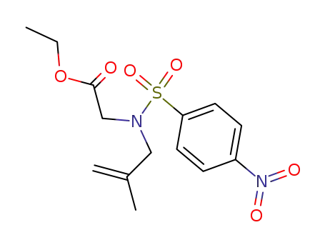 Molecular Structure of 455333-81-0 (Glycine, N-(2-methyl-2-propenyl)-N-[(4-nitrophenyl)sulfonyl]-, ethyl ester)