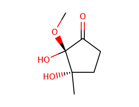 Molecular Structure of 303183-82-6 (Cyclopentanone, 2,3-dihydroxy-2-methoxy-3-methyl-, (3R)- (9CI))