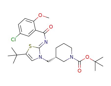 (R,Z)-tert-butyl 3-((5-tert-butyl-2-(5-chloro-2-methoxybenzoylimino)thiazol-3(2H)-yl)methyl)piperidine-1-carboxylate