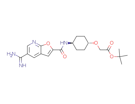 Molecular Structure of 259150-38-4 (tert-butyl trans-[4-(5-amidinofuro[2,3-b]pyridine-2-carboxamido)cyclohexyloxy]acetate)