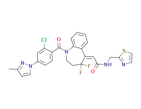 (Z)-2-{1-[2-chloro-4-(3-methyl-1H-pyrazol-1-yl)benzoyl]-4,4-difluoro-1,2,3,4-tetrahydro-5H-1-benzazepin-5-ylidene}-N-(thiazol-2-ylmethyl)acetamide