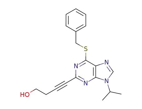3-Butyn-1-ol, 4-[9-(1-methylethyl)-6-[(phenylmethyl)thio]-9H-purin-2-yl]-