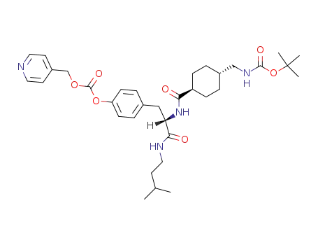 carbonic acid 4-[2-{[4-(<i>tert</i>-butoxycarbonylamino-methyl)-cyclohexanecarbonyl]-amino}-2-(3-methyl-butylcarbamoyl)-ethyl]-phenyl ester pyridin-4-ylmethyl ester