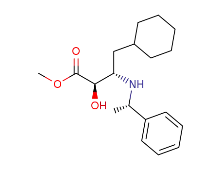 Molecular Structure of 155748-65-5 (methyl (2R,3S)-2-hydroxy-4-c-hexyl-3-<(S)-1-methylbenzylamino>butanoate)