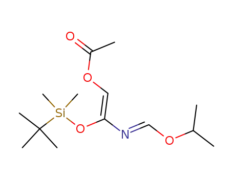 Molecular Structure of 500166-27-8 (Methanimidic acid,
N-[(1Z)-2-(acetyloxy)-1-[[(1,1-dimethylethyl)dimethylsilyl]oxy]ethenyl]-,
1-methylethyl ester, (1E)-)