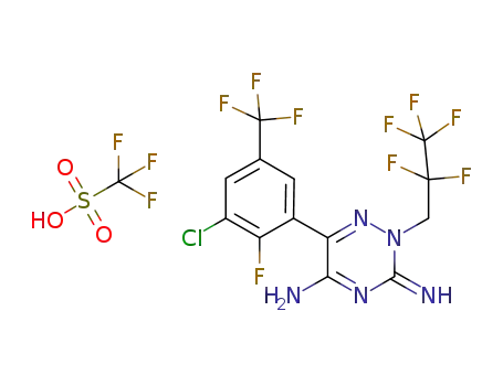 5-amino-6-(3-chloro-2-fluoro-5-trifluoromethyphenyl)-2,3-dihydro-3-imino-2-(2,2,3,3,3-pentafluoropropyl)-1,2,4-triazine trifluoromethanesulphonate