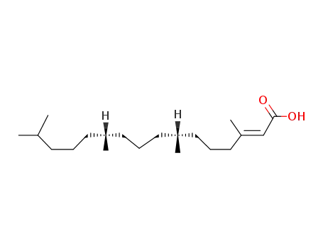 Molecular Structure of 22352-56-3 (2-Hexadecenoic acid, 3,7,11,15-tetramethyl-, (2E,7R,11R)-)