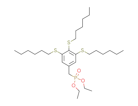 Molecular Structure of 321984-04-7 ((3,4,5-tris-hexylsulfanyl-benzyl)-phosphonic acid diethyl ester)