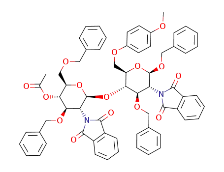 acetic acid 4-benzyloxy-2-benzyloxymethyl-6-[4,6-bis-benzyloxy-5-(1,3-dioxo-1,3-dihydro-isoindol-2-yl)-2-(4-methoxy-phenoxymethyl)-tetrahydro-pyran-3-yloxy]-5-(1,3-dioxo-1,3-dihydro-isoindol-2-yl)-tetrahydro-pyran-3-yl ester