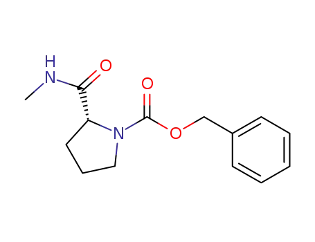 Molecular Structure of 66877-06-3 (benzyl (2R)-2-(methylcarbamoyl)pyrrolidine-1-carboxylate)