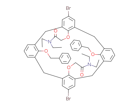 Molecular Structure of 415941-97-8 (5,17-dibromo-25,27-dibenzyloxy-26,28-bis(diethylcarbamoylmethoxy)calix[4]arene)