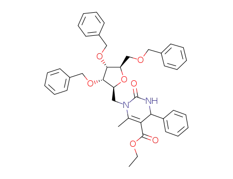 (4RS)-1-[(2',3',5'-tri-O-benzyl-β-D-ribofuranosyl)methyl]-6-methyl-2-oxo-4-phenyl-1,2,3,4-tetrahydropyrimidine-5-carboxylic acid ethyl ester