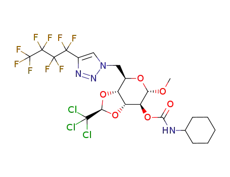 1-[Methyl 2-O-cyclohexylcarbamoyl-6-deoxy-3,4-O-(2,2,2-trichloroethylidene)-α-D-altropyranosido-6-yl]-4-perfluorobutyl-1,2,3-triazole