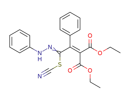 2-[1-phenyl-2-(phenyl-hydrazono)-2-thiocyanato-ethylidene]-malonic acid diethyl ester
