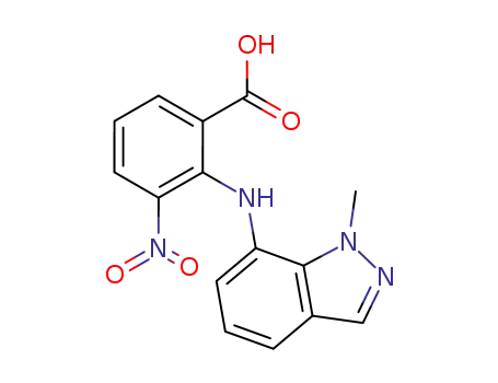 Molecular Structure of 369652-64-2 (Benzoic acid, 2-[(1-methyl-1H-indazol-7-yl)amino]-3-nitro-)