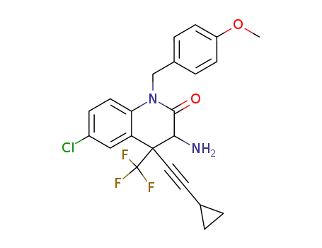 3-amino-6-chloro-4-cyclopropylethynyl-1-(4-methoxy-benzyl)-4-trifluoromethyl-3,4-dihydro-1<i>H</i>-quinolin-2-one