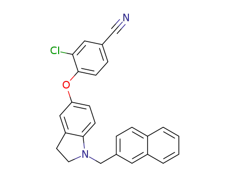 3-chloro-4-[[1-(naphthalen-2-ylmethyl)indolin-5-yl]oxy]benzonitrile