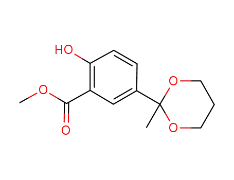 Molecular Structure of 1171247-80-5 (2-[4-hydroxy-3-(methoxycarbonyl)phenyl]-2-methyl-1,3-dioxane)