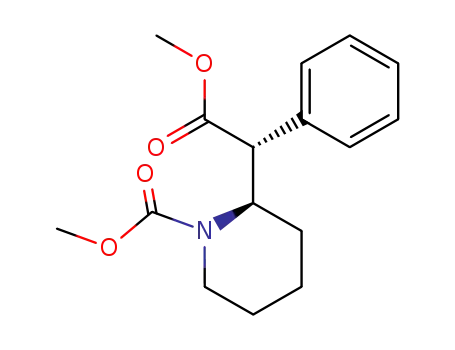 Molecular Structure of 258825-18-2 (methyl (2R,2'R)-2-phenyl-2-(N-methoxycarbonyl-2'-piperidyl)acetate)