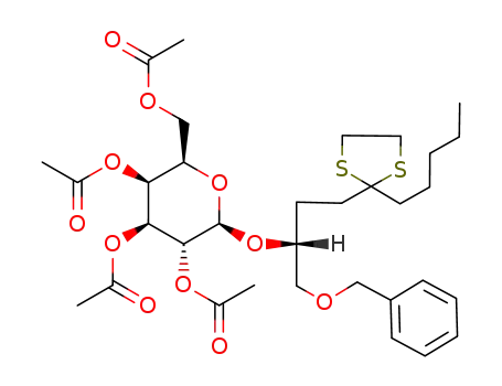 (R)-1-O-Benzyl-2-O-(2,3,4,6-tetra-O-acetyl-β-D-galactopyranosyl)-5-ethylenedithio-1,2-decandiol