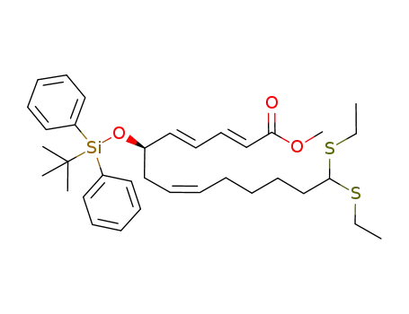(2E,4E,8Z)-(R)-6-(tert-Butyl-diphenyl-silanyloxy)-14,14-bis-ethylsulfanyl-tetradeca-2,4,8-trienoic acid methyl ester