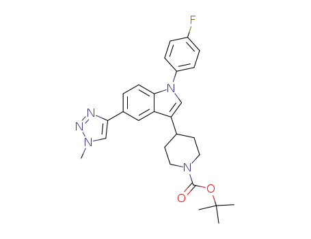 1-Piperidinecarboxylic acid,
4-[1-(4-fluorophenyl)-5-(1-methyl-1H-1,2,3-triazol-4-yl)-1H-indol-3-yl]-,
1,1-dimethylethyl ester