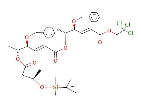 Molecular Structure of 294198-62-2 ((E)-(4S,5R)-4-Benzyloxy-5-[(R)-3-(tert-butyl-dimethyl-silanyloxy)-butyryloxy]-hex-2-enoic acid (E)-(1R,2S)-2-benzyloxy-1-methyl-4-(2,2,2-trichloro-ethoxycarbonyl)-but-3-enyl ester)