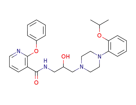 Molecular Structure of 240418-29-5 (<i>N</i>-{2-hydroxy-3-[4-(2-isopropoxy-phenyl)-piperazin-1-yl]-propyl}-2-phenoxy-nicotinamide)