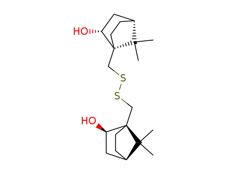 Molecular Structure of 116195-09-6 (bis-{(1S,2R,4R)-2-hydroxy-7,7-dimethylbicyclo[2.2.1]hept-1-ylmethyl}disulfide)